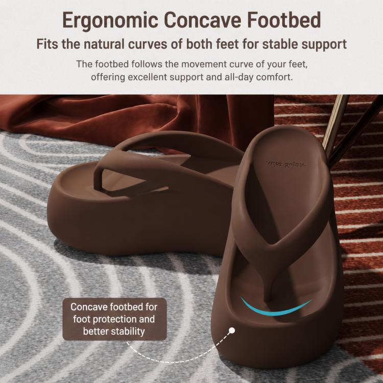 Coffee brown EVA ergonomic flip-flops with cushioned footbed
