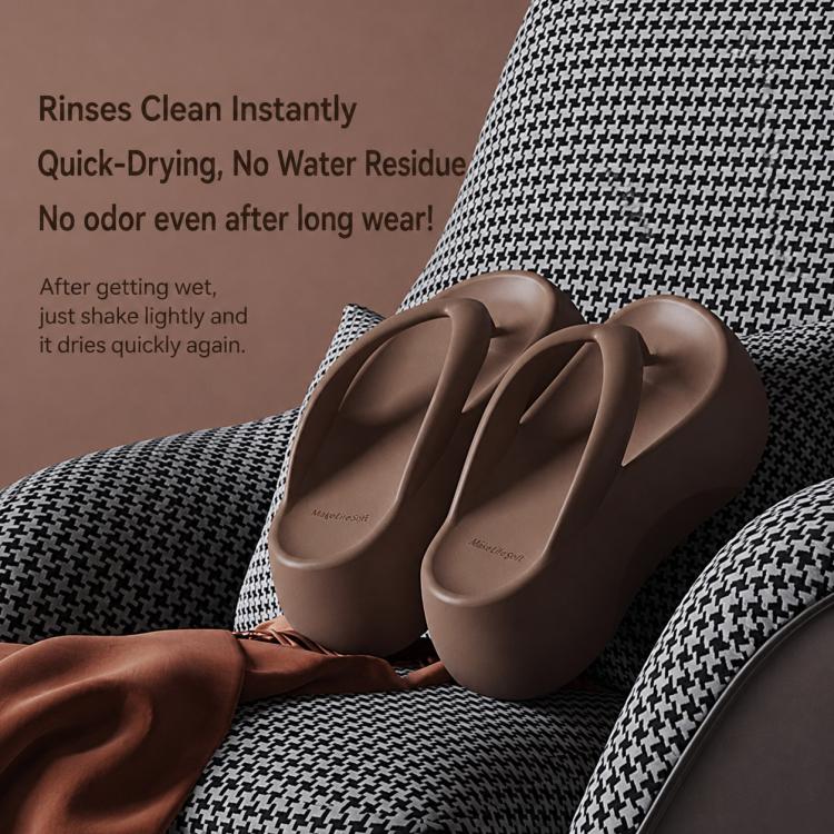 Taupe EVA thick-soled flip-flops with contoured straps