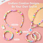 DIY beaded bracelet kit featuring a beaded headband and stacked bracelets with charms