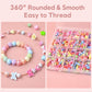DIY beaded bracelet kit showing smooth beads on bracelets and organizer compartments