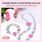 Elastic crystal string bead kit with pre-drilled beads for necklaces, bracelets, and charms