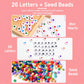 Letter beads set with mini heart beads and mixed seed beads for DIY jewelry