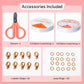 DIY bracelet accessories kit: scissors, elastic string, lobster clasps, jump rings