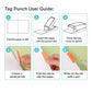 Index tab punch user guide diagram showing folding and pressing steps