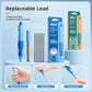 Blue mechanical correction pencil set with bonus leads and two product boxes.