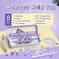 Metal compass and ruler set in clear case with triangle rulers and accessories