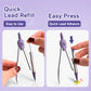 Purple metal compass with quick lead refill used by hand