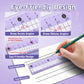 Purple angle ruler set with grid markings and pencil on paper