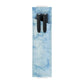 Light blue PU leather pen sleeve with dual elastic pen slots and stitched seams