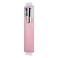 Marble-pink PU leather pen sleeve with dual elastic pen slots