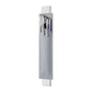 PU leather pen sleeve with two pen slots, light gray