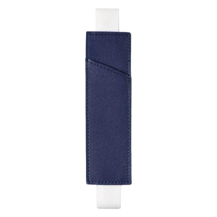 PU leather pen sleeve with two pen slots, dark blue