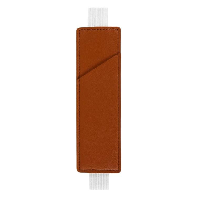 PU leather pen sleeve with two pen holders, brown