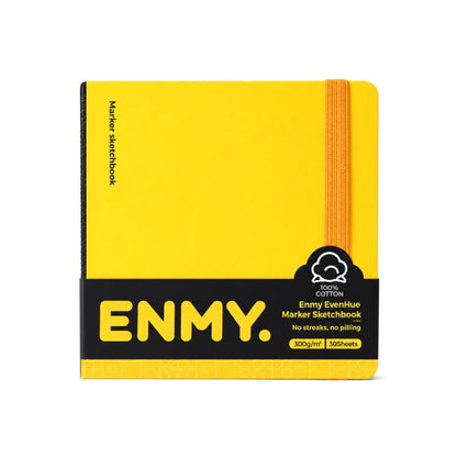 ENMY EvenHue marker sketchbook, yellow square cover with black spine and stitched edge