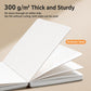 Square sketchbook pages, thick 300 g/m², neatly stacked with curved corners