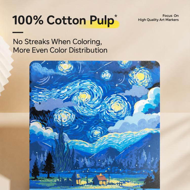 ENMY EvenHue sketchbook sample sheet with blue night sky landscape artwork