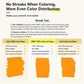 No streaks color distribution test chart with orange marker swatches on paper
