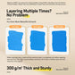 Square sketchbook paper with three blue paint layers, no show-through