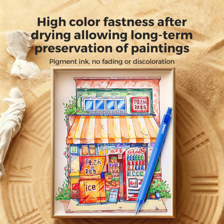 POP acrylic fineliners set with vibrant, long-lasting color on illustrated paper