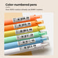 Color-numbered POP acrylic fineliners with labeled tips in assorted colors