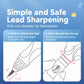 Blue cap-style pencil sharpener lead extension and insertion steps