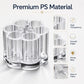 Clear plastic pen holder organizer with circular slots and smooth molded edges