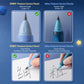 Comparison chart showing posture-correct mechanical pencil with angled balanced tip