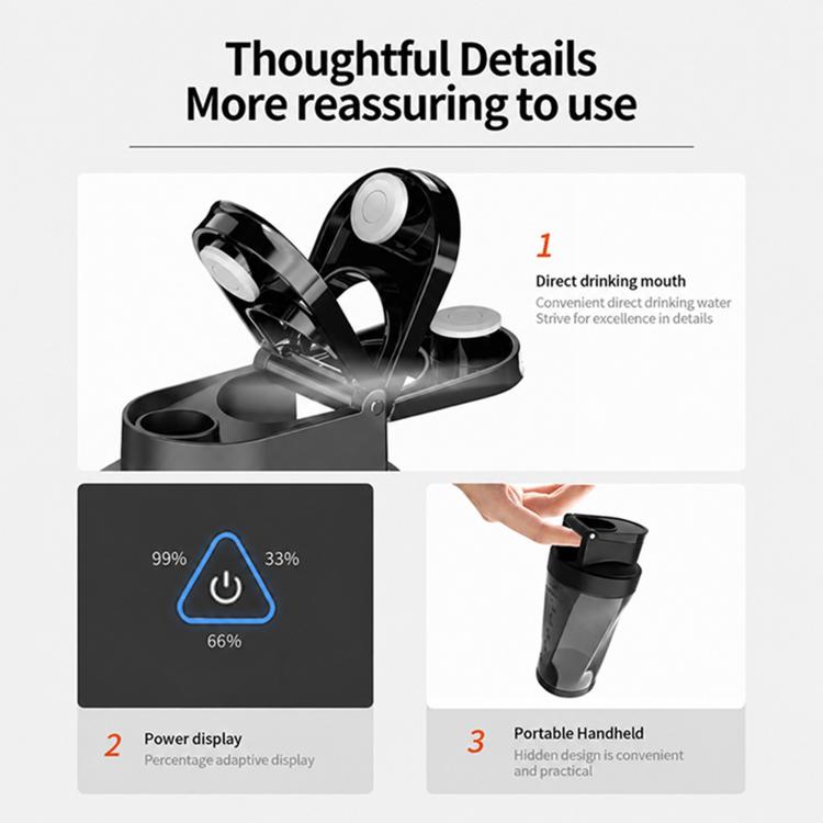 Portable crushed ice juicer with direct drinking mouth and detachable cup