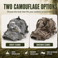 Two leaf-camouflage dome sunshade caps in grey and brown with layered 3D leaves