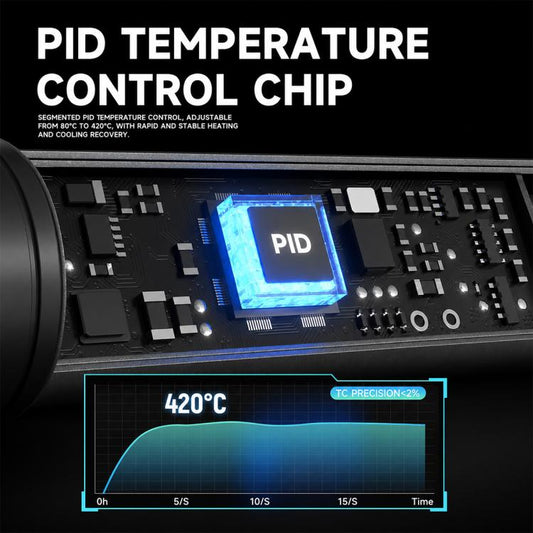 Soldering iron PID temperature control chip module with glowing blue display