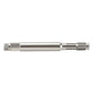 Spark plug thread repair tool with dual threaded ends and knurled grip, silver metal
