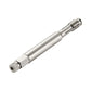 Spark plug thread repair tool, silver cylindrical body with knurled nut and threaded tip
