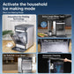 Automatic ice maker with control buttons and transparent ice chamber, countertop size