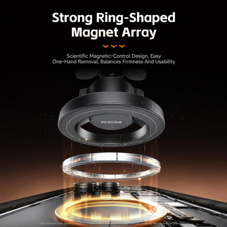 Ring-shaped magnetic base of a car air vent phone mount with central holder