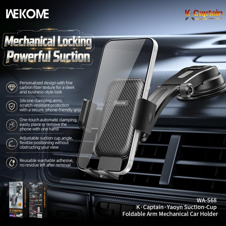 Mechanical locking phone holder mounted on car air vent with adjustable clamp, black