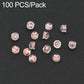Clear silicone earring backs with rose-gold metal cores, snap-lock discs, 100-pack