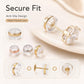 Silicone earring backs with gold-tone post, anti-slip locking cover, secure fit