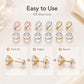 Silicone earring backs with 925 silver core, adjustable snap-lock design, 100-pack