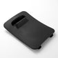 Engine access panel, dark textured plastic with recessed handle slot