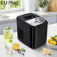 Small bullet ice maker with EU plug, black body and open top ice container