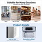 Ice maker product details: side air vent and removable ice basket feature panels.