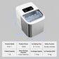Countertop ice maker size chart with labeled dimensions and production capacity info.