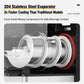 Shaved ice machine evaporator with 304 stainless steel cooling and mixing chamber close-up