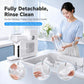 White shaved ice machine with detachable parts, rinse-clean design for easy maintenance