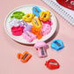 Mixed-color single-hole pencil sharpeners in a bowl, 5-pack assortment