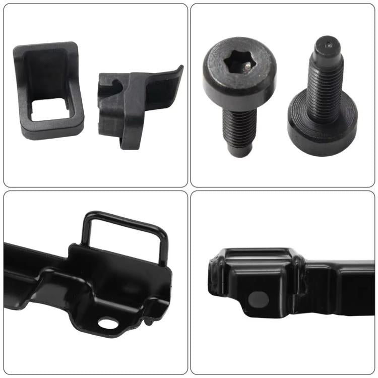 Mounting bracket accessory set: plastic clips and threaded screws