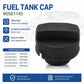 Black fuel tank cap, front view with textured surface