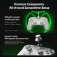 Wired white Xbox-style controller with illuminated RGB glow and textured grips