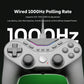 Wired controller with ABXY buttons and RGB center light bar