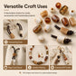 Large-hole acrylic beads, marbled amber and white tones, with cord ends for DIY